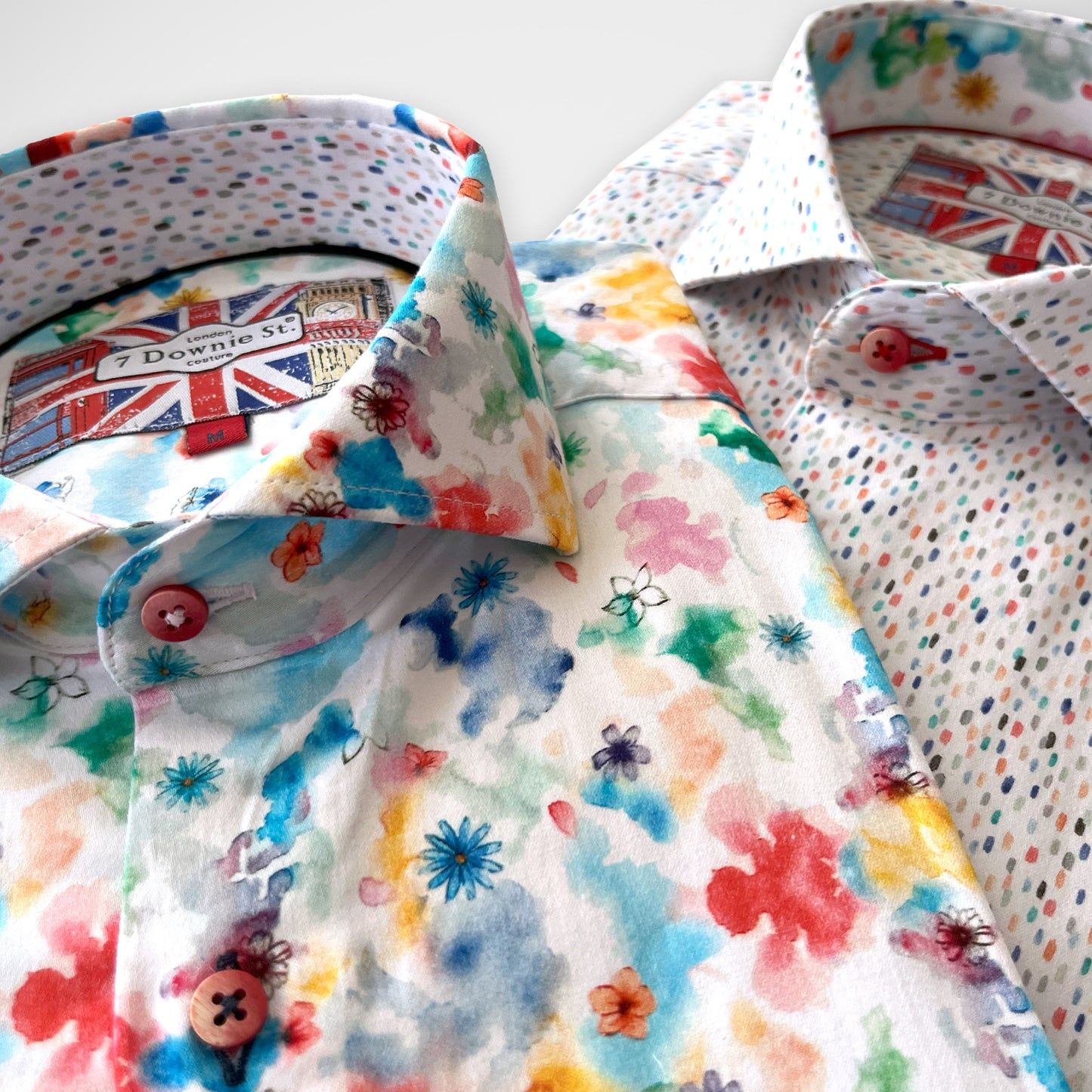 'Watercolour Floral' Short Sleeved Sport Shirt