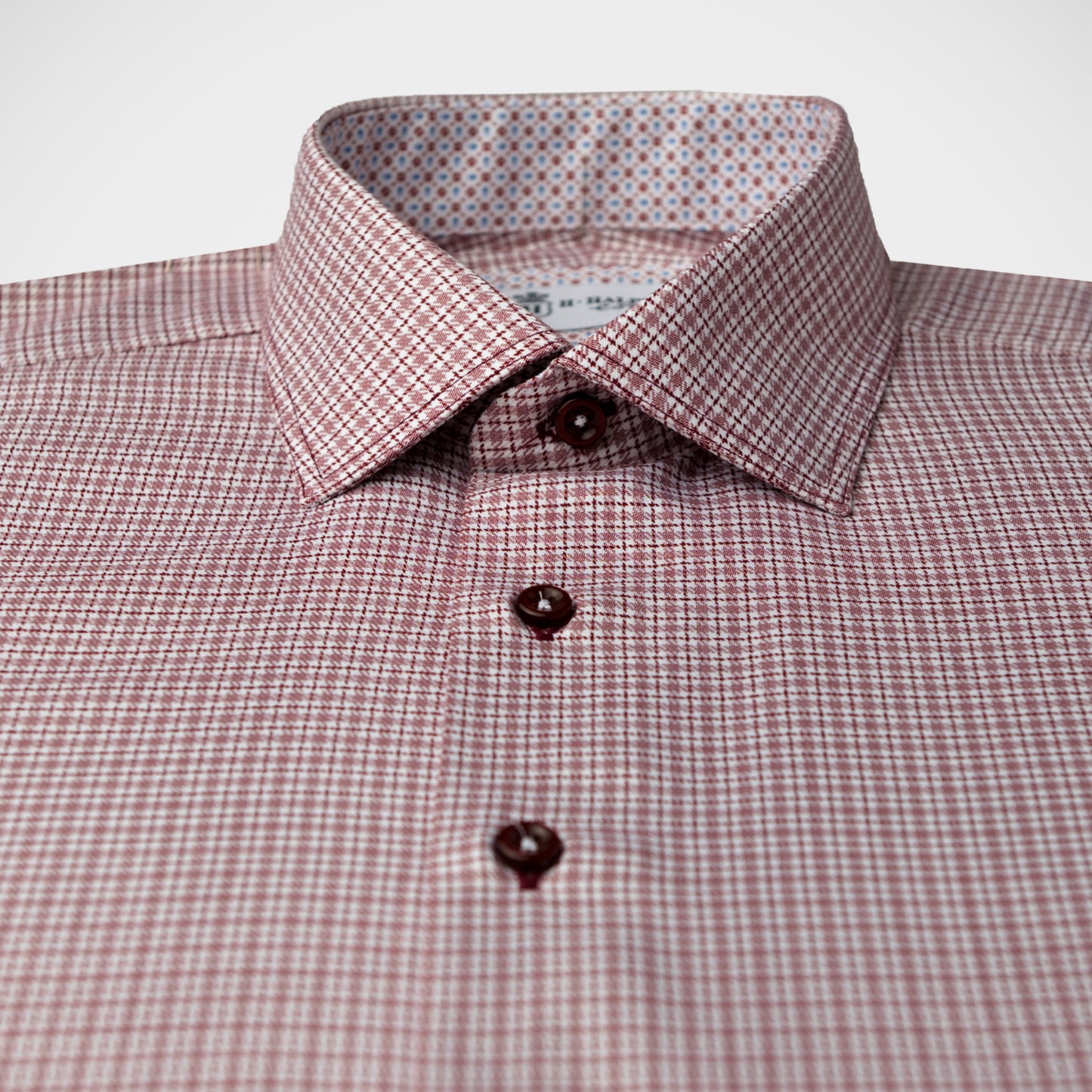 'Maroon Micro-Check' Sport Shirt