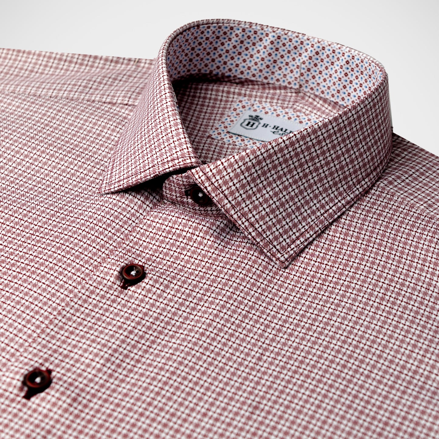 'Maroon Micro-Check' Sport Shirt