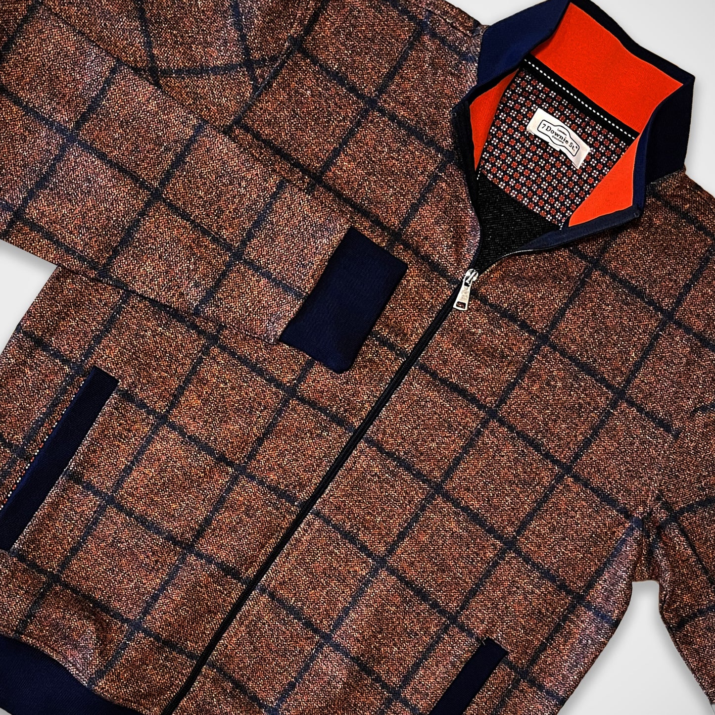 'Windowpane Cardigan - Rust' Sweater