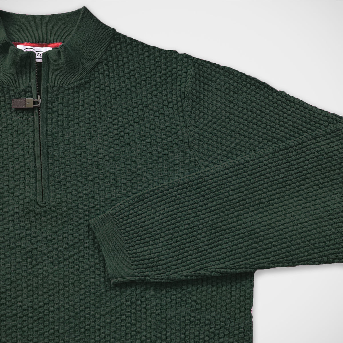 'Moss Green Zip Mock' Sweater
