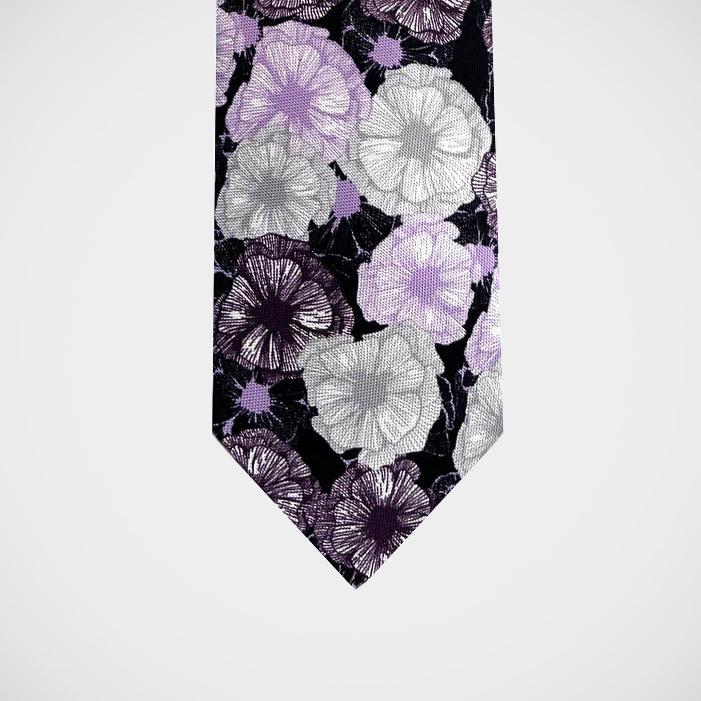 'Plum and Grey Floral' Tie