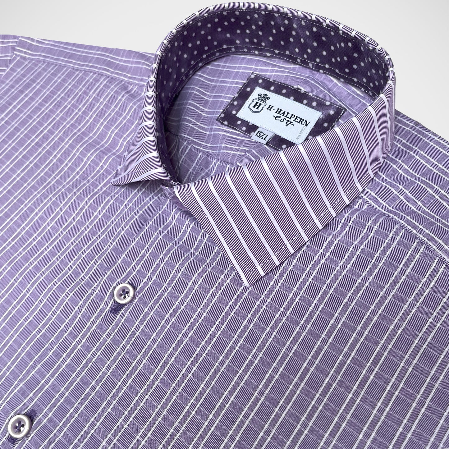 'Plum Stripe and Check' Dress Shirt