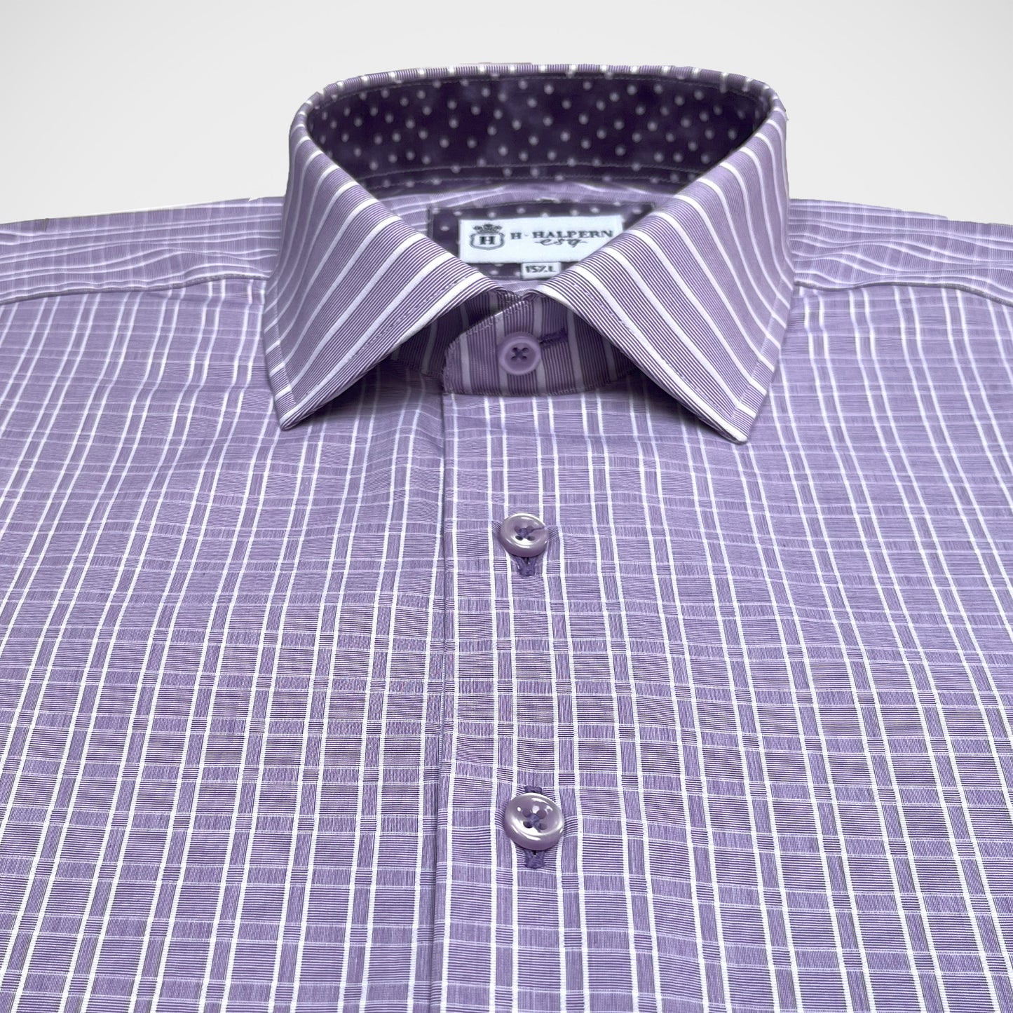 'Plum Stripe and Check' Dress Shirt