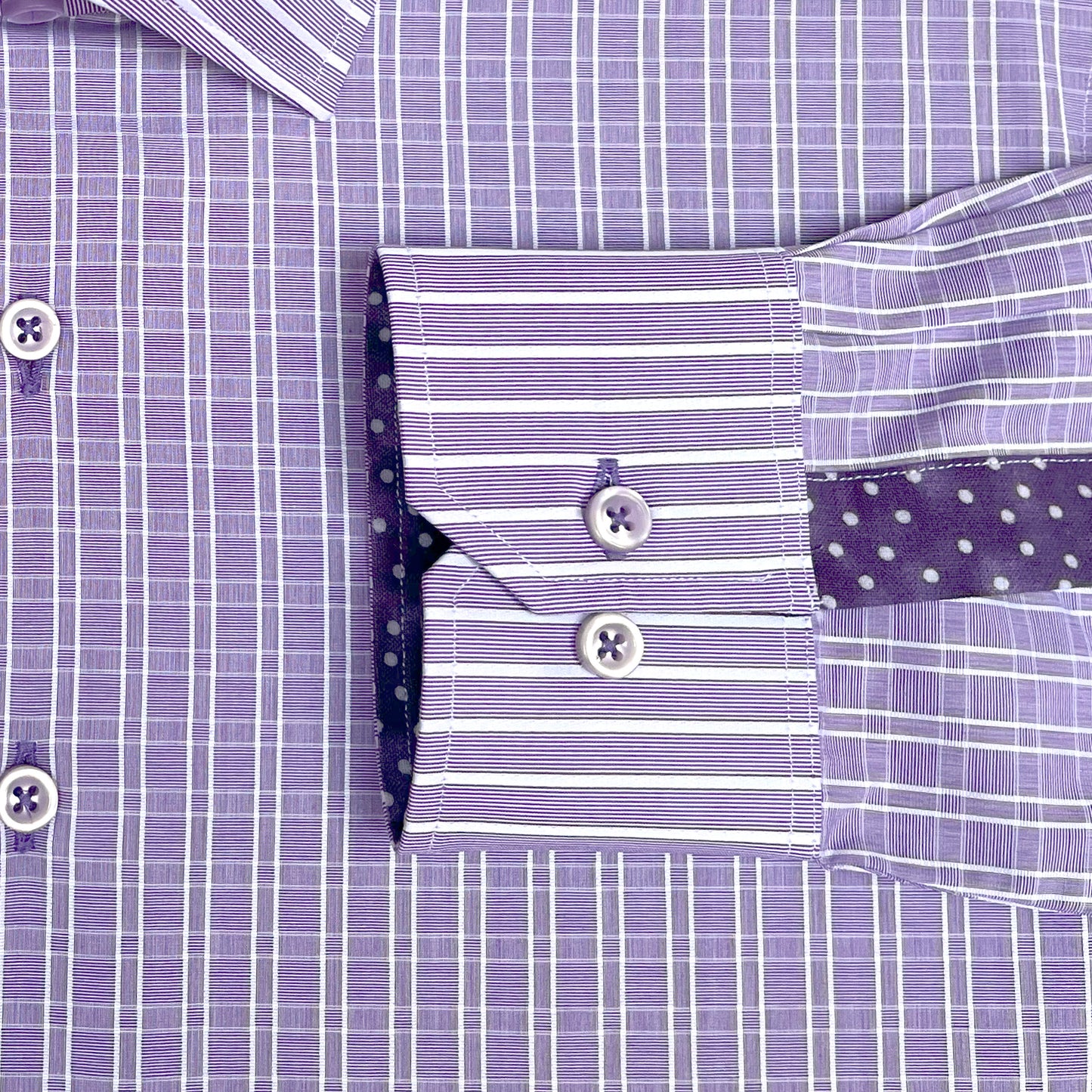 'Plum Stripe and Check' Dress Shirt