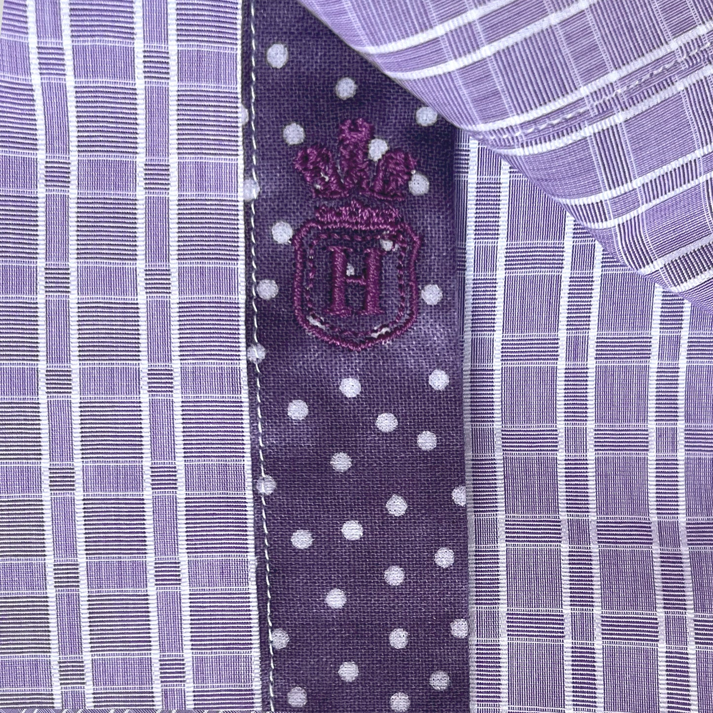 'Plum Stripe and Check' Dress Shirt
