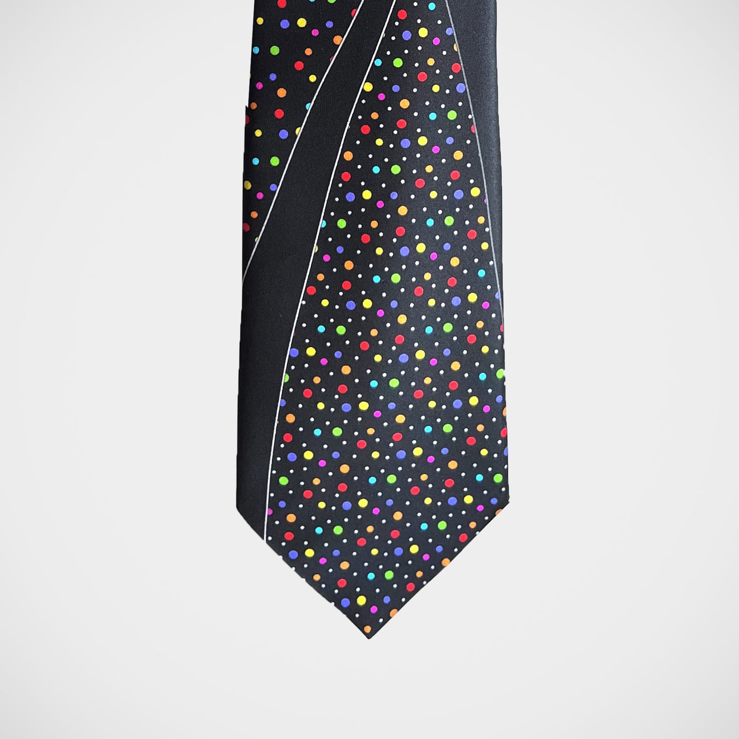 'Stripes and Dots on Black' Tie