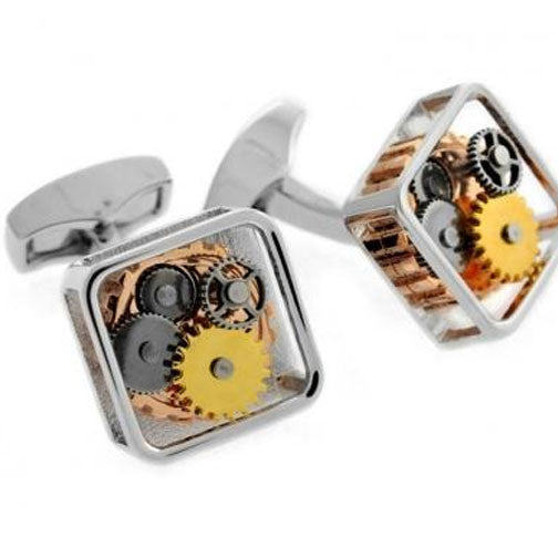 'Gear Square-silver' Cufflinks