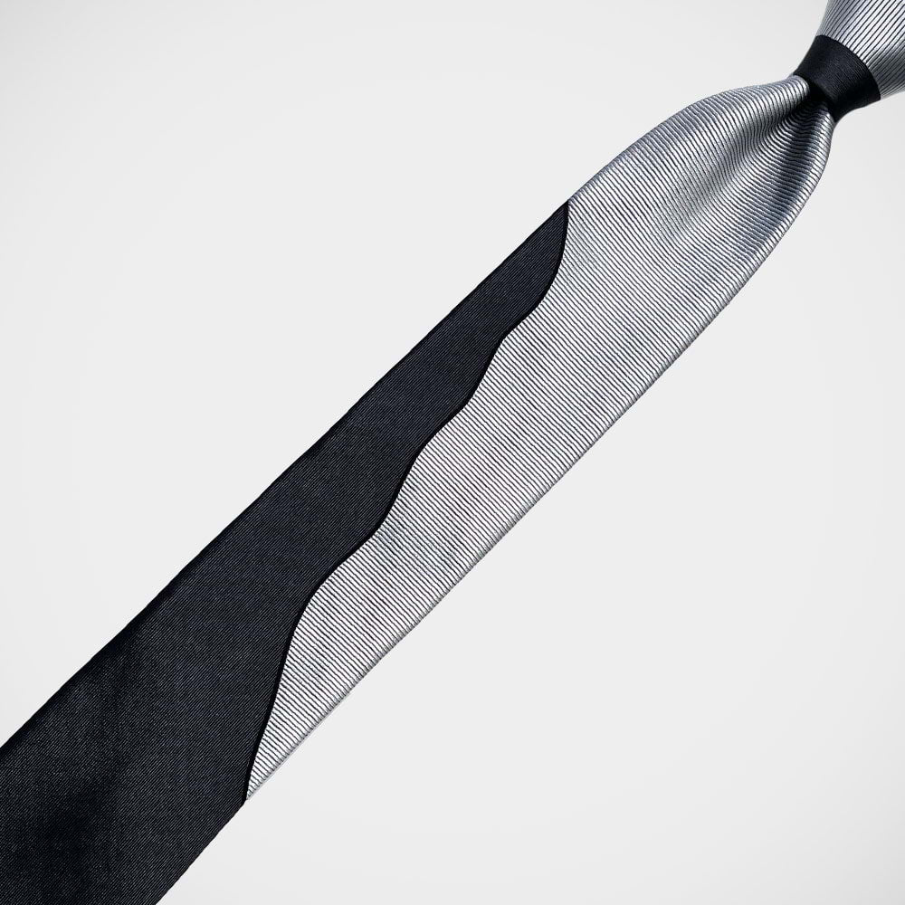 'Silver Woven Wave ' Tie