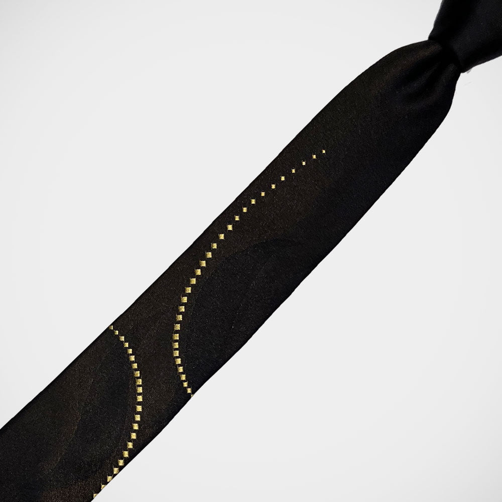 'Art Deco Gold Waves Skinny ' Tie