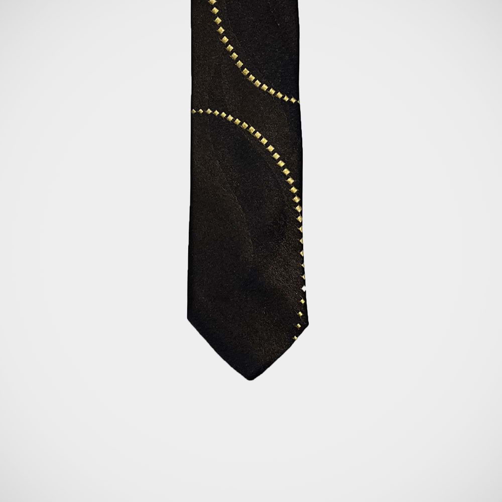 'Art Deco Gold Waves Skinny ' Tie