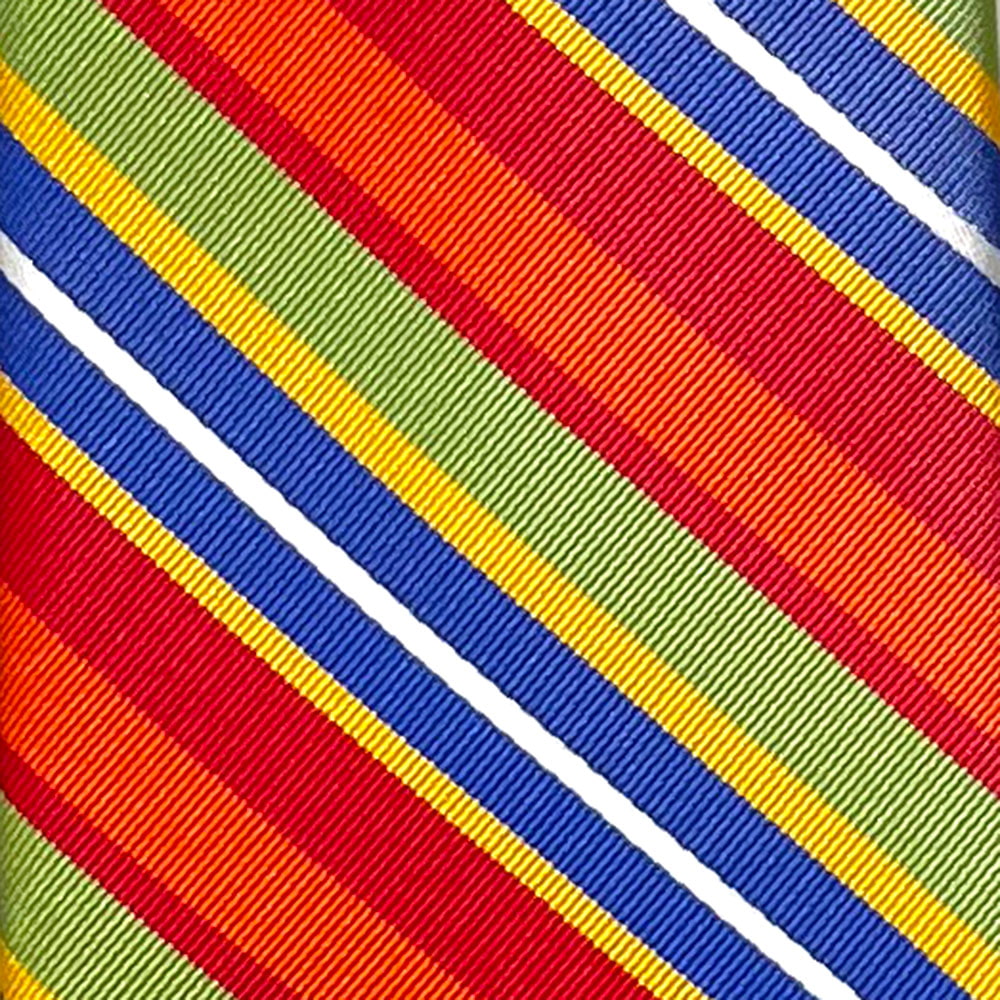 'Orange, Royal & Green Stripe' Tie