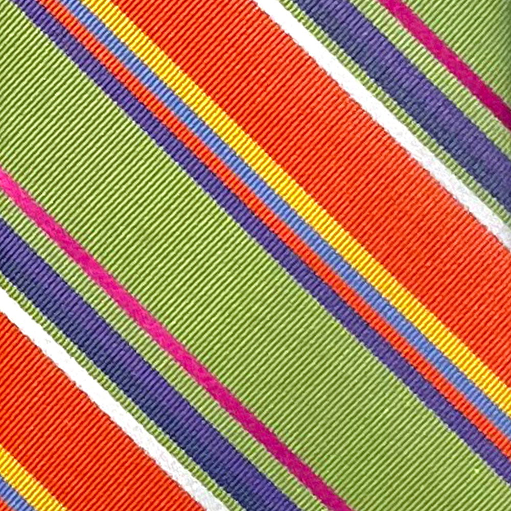 'Orange & Green Bold Stripe' Tie