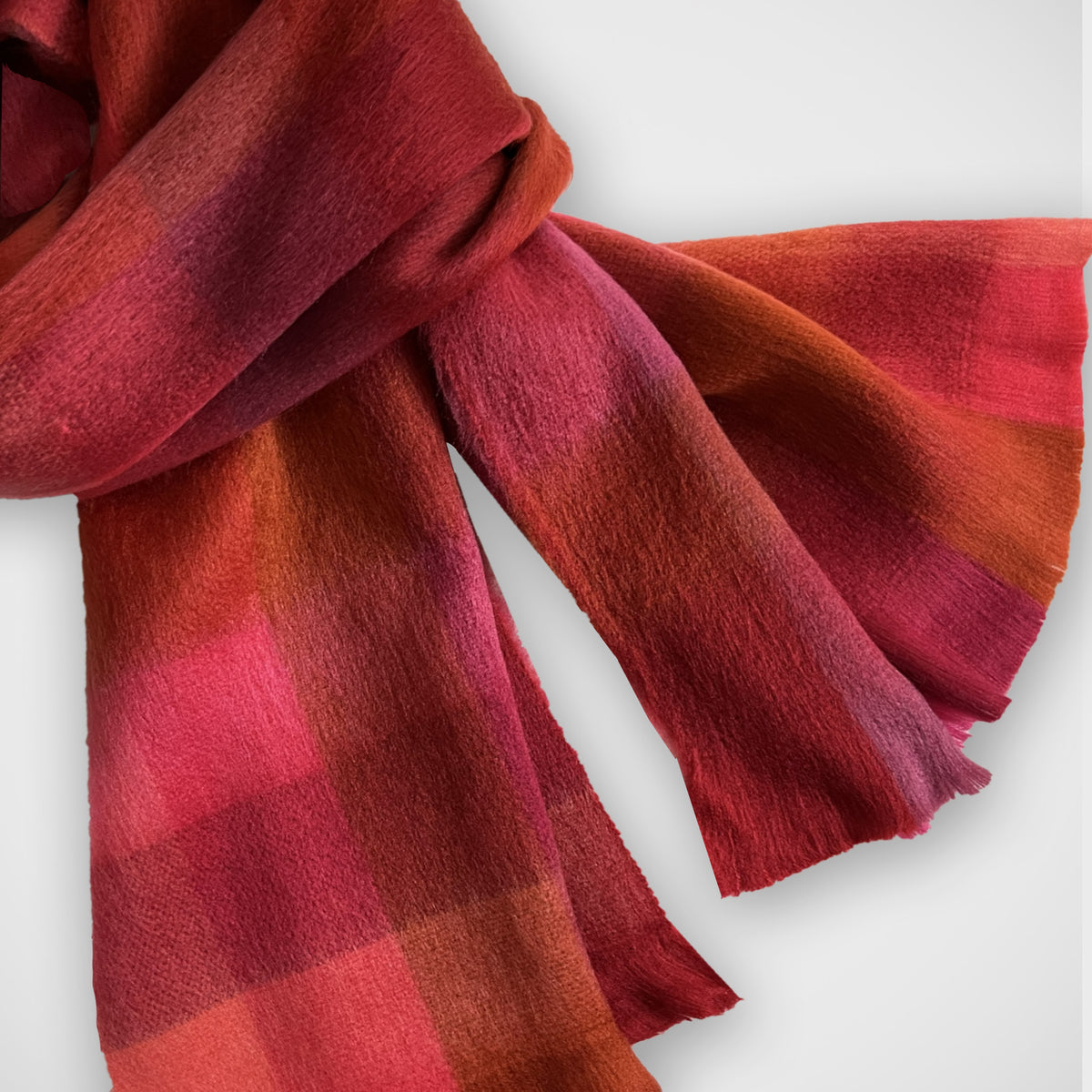 'Red Tonal Check' Scarf