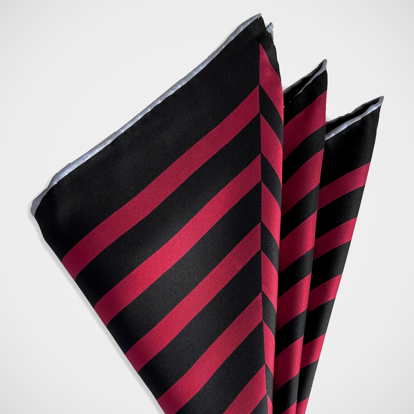 ‘Red and Black Stripe’ Pocket Square