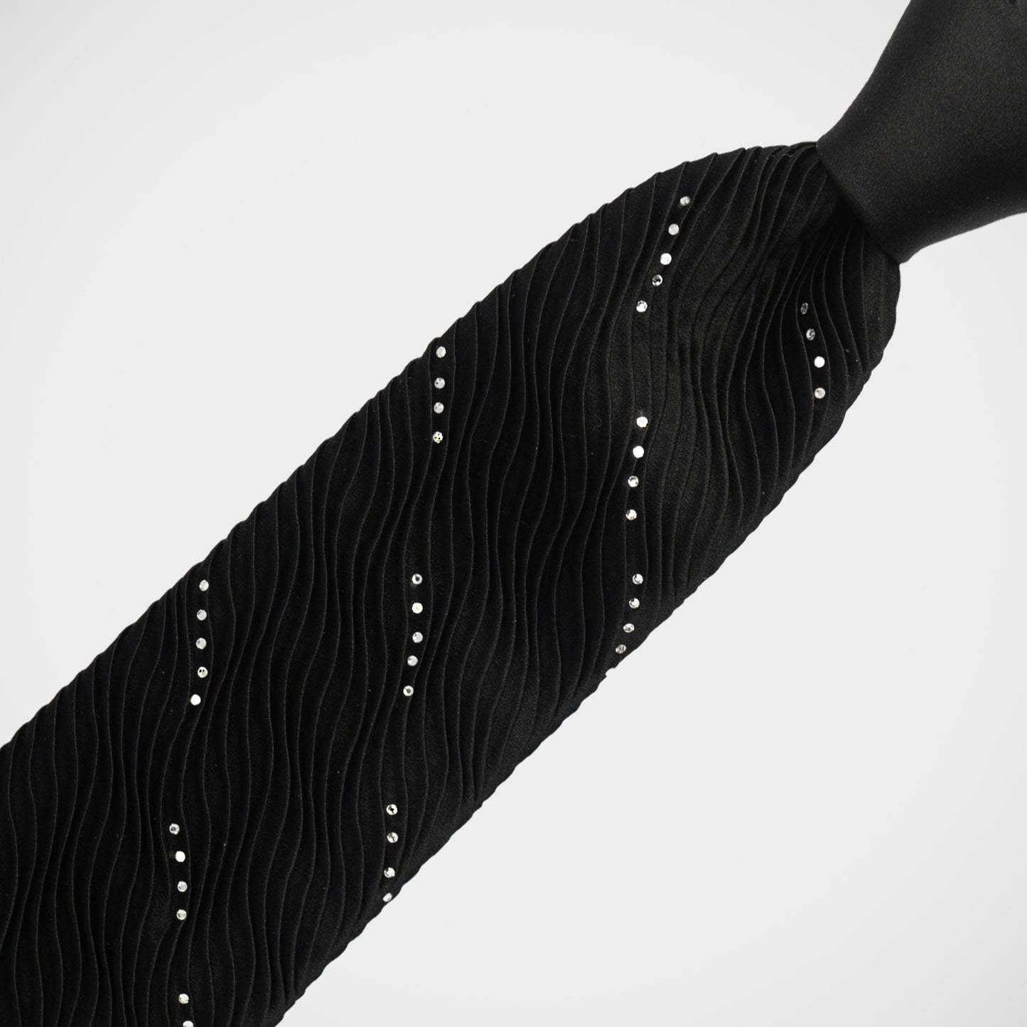 'Swarovski Crystal & Wave Pleats' Tie