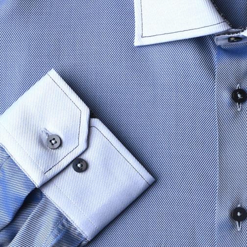 Blue tonal dress shirt cuff