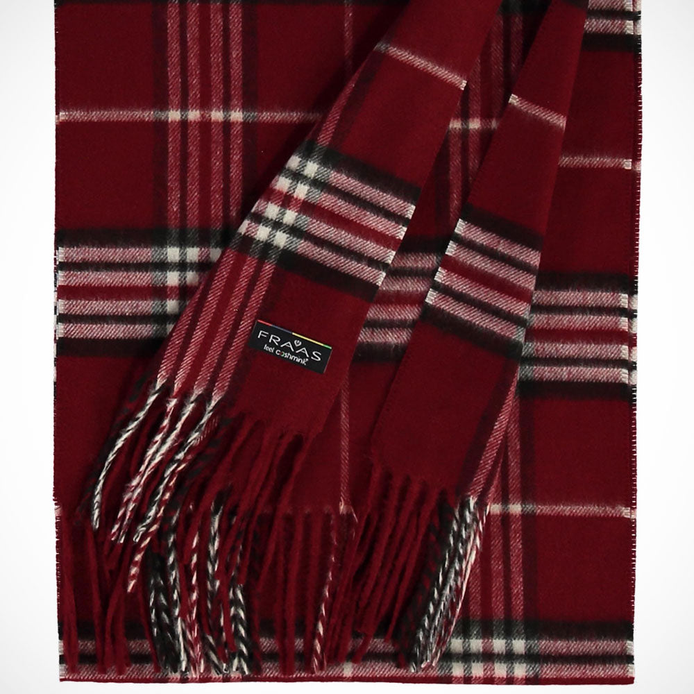 'Classic Check - Burgundy' Scarf