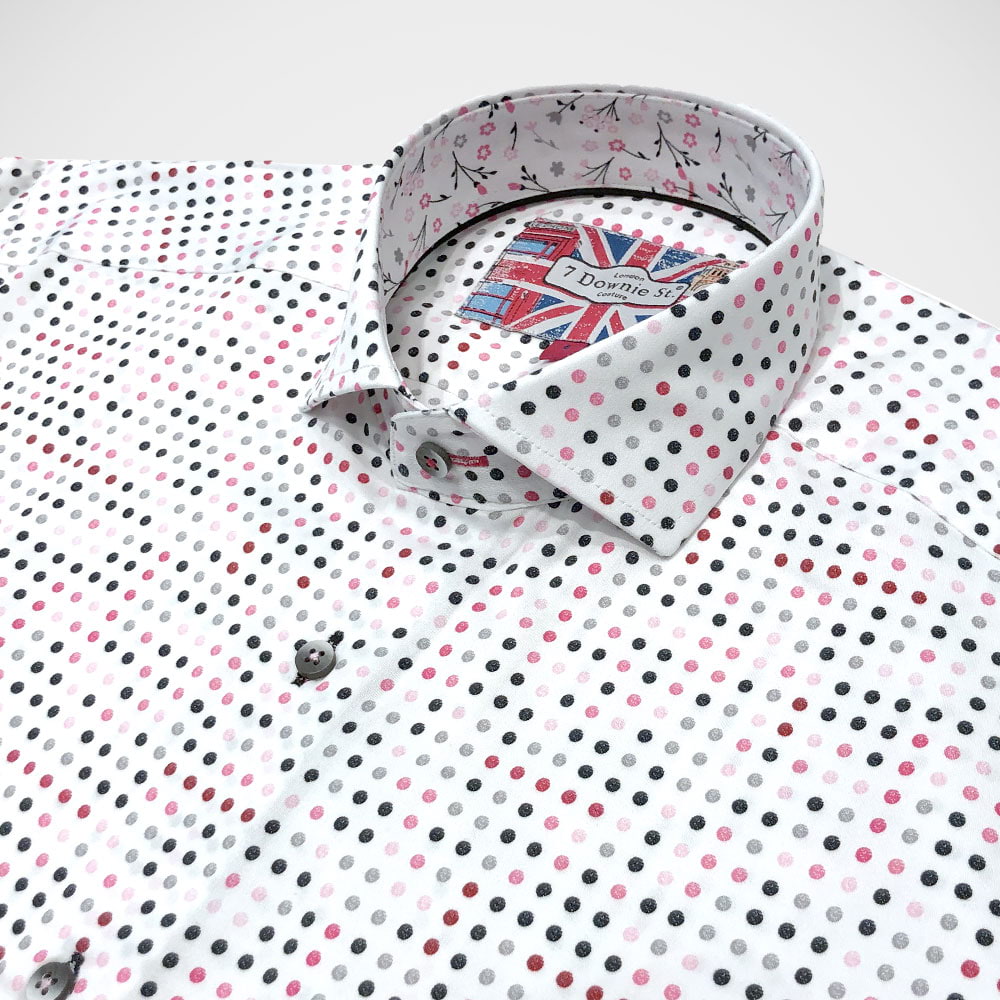 'Pink Dots' Short Sleeved Sport Shirt