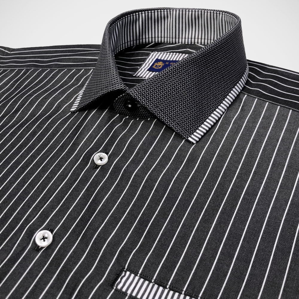 'Elite Charcoal Stripe' Sport Shirt