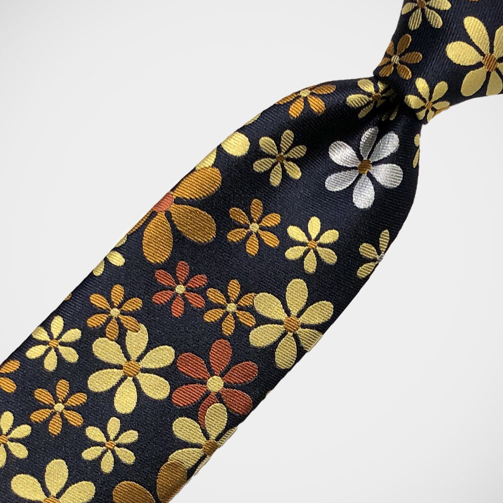 'Gold Daisies on Navy' Tie