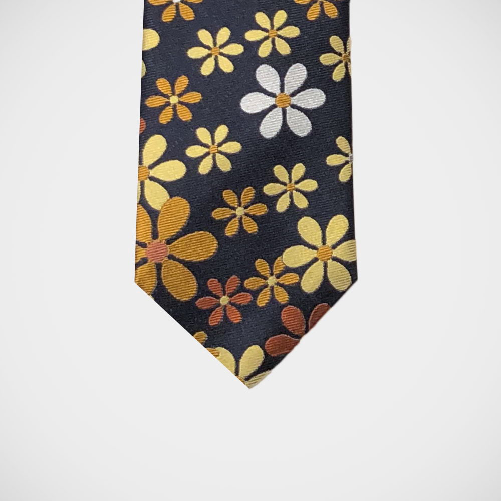 'Gold Daisies on Navy' Tie