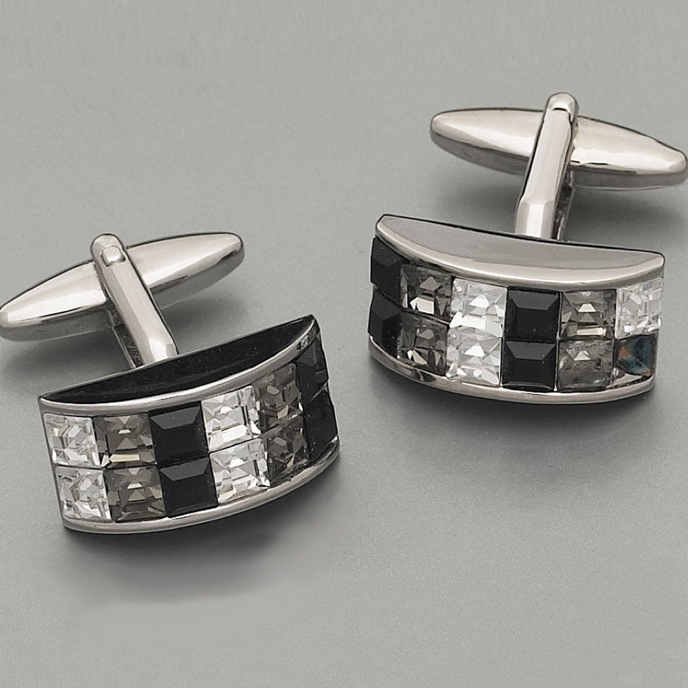 'Crystals in Black & White’ Cufflinks