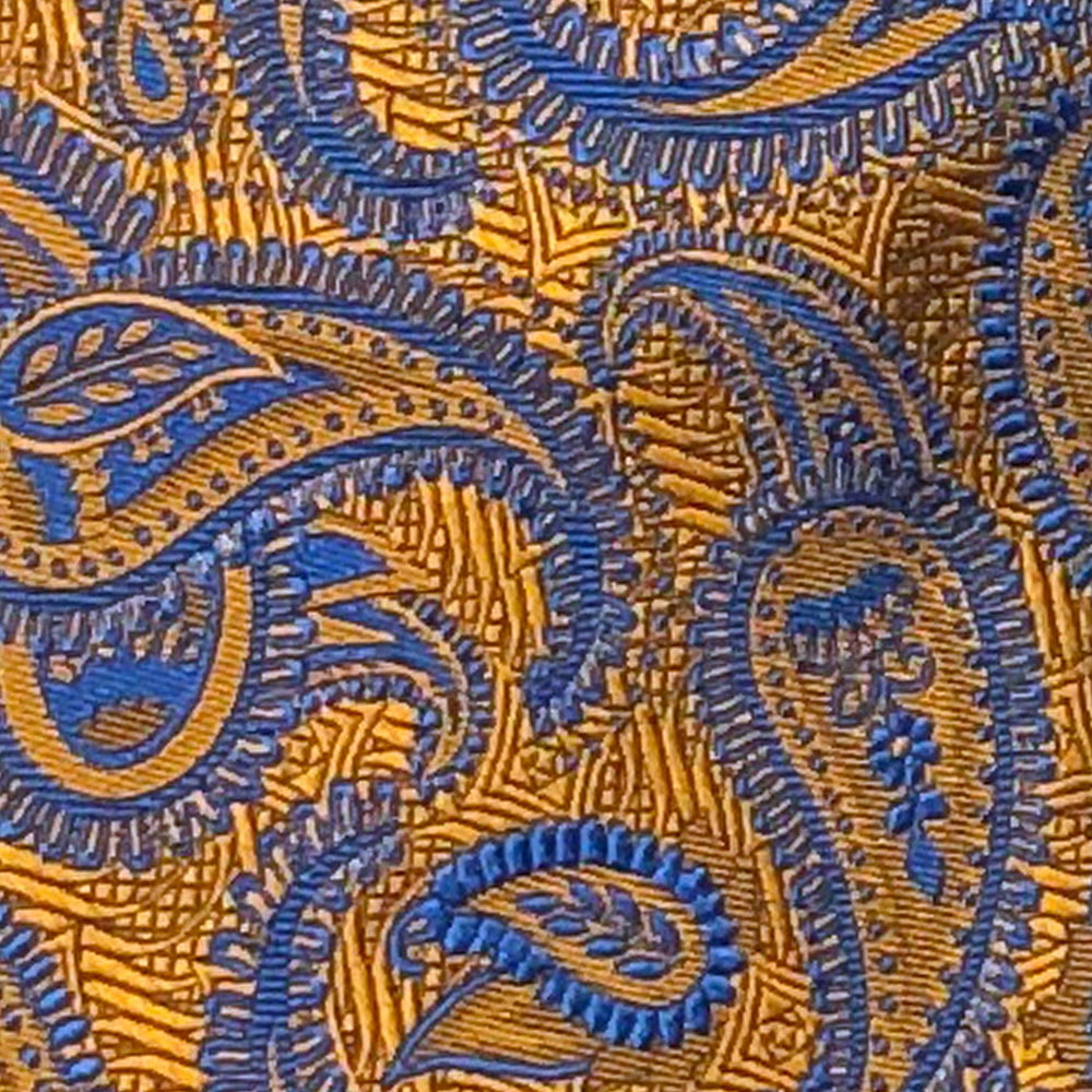 'Blue Woven Paisley on Orange' Tie