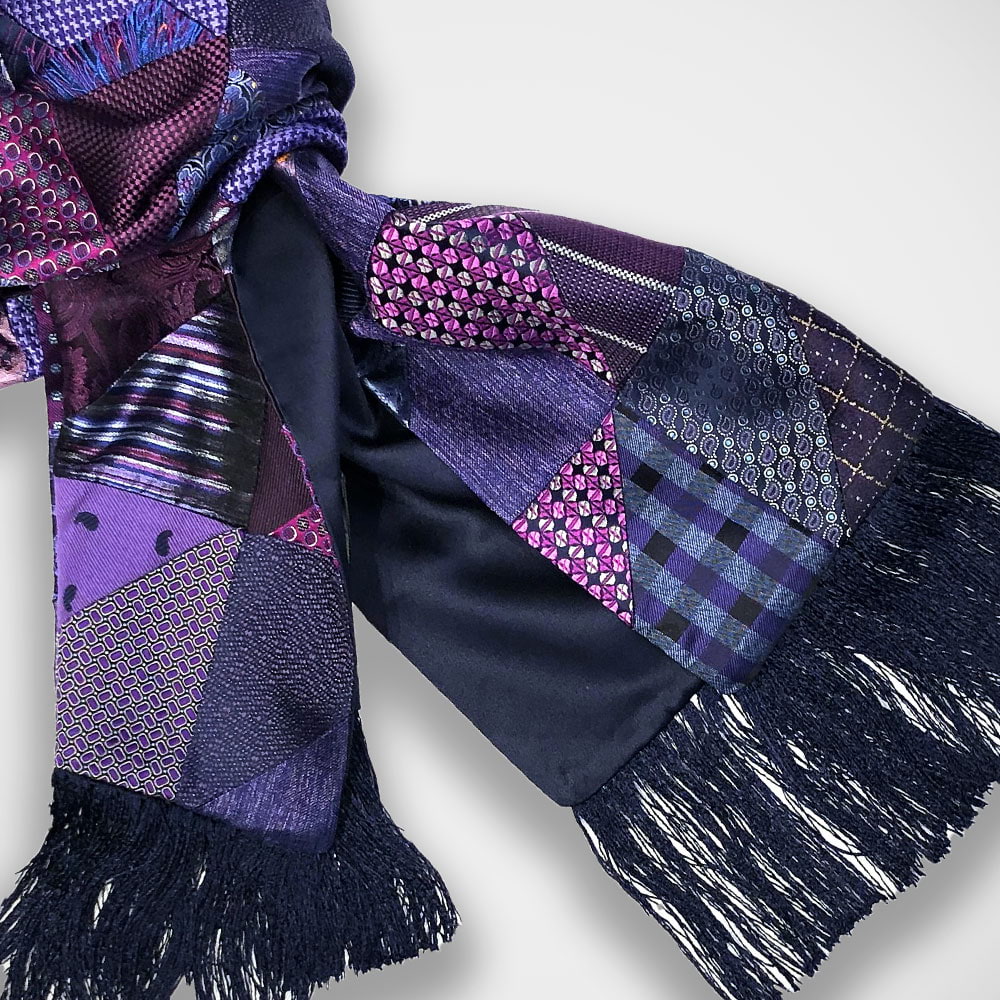 'Silk Patchwork - Purple' Scarf