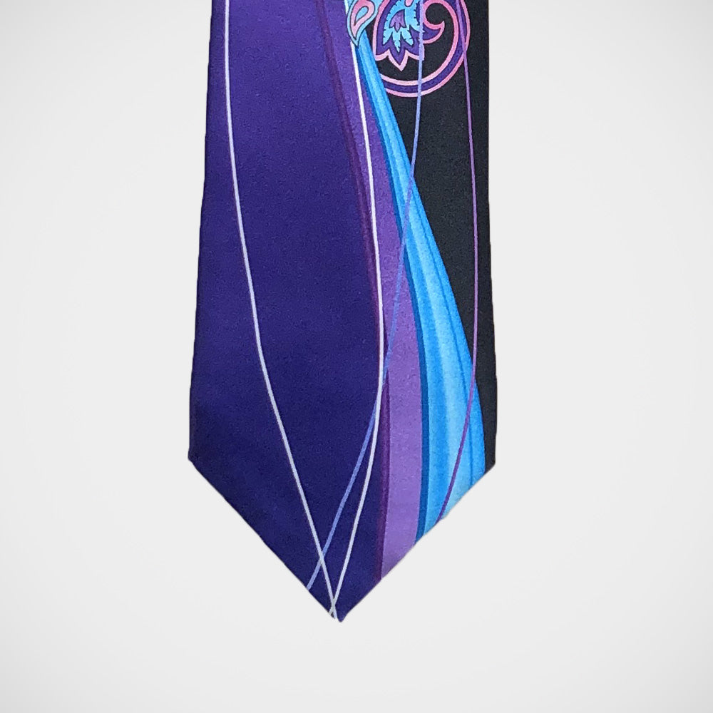 'Purple & Turquoise Paisley' Tie