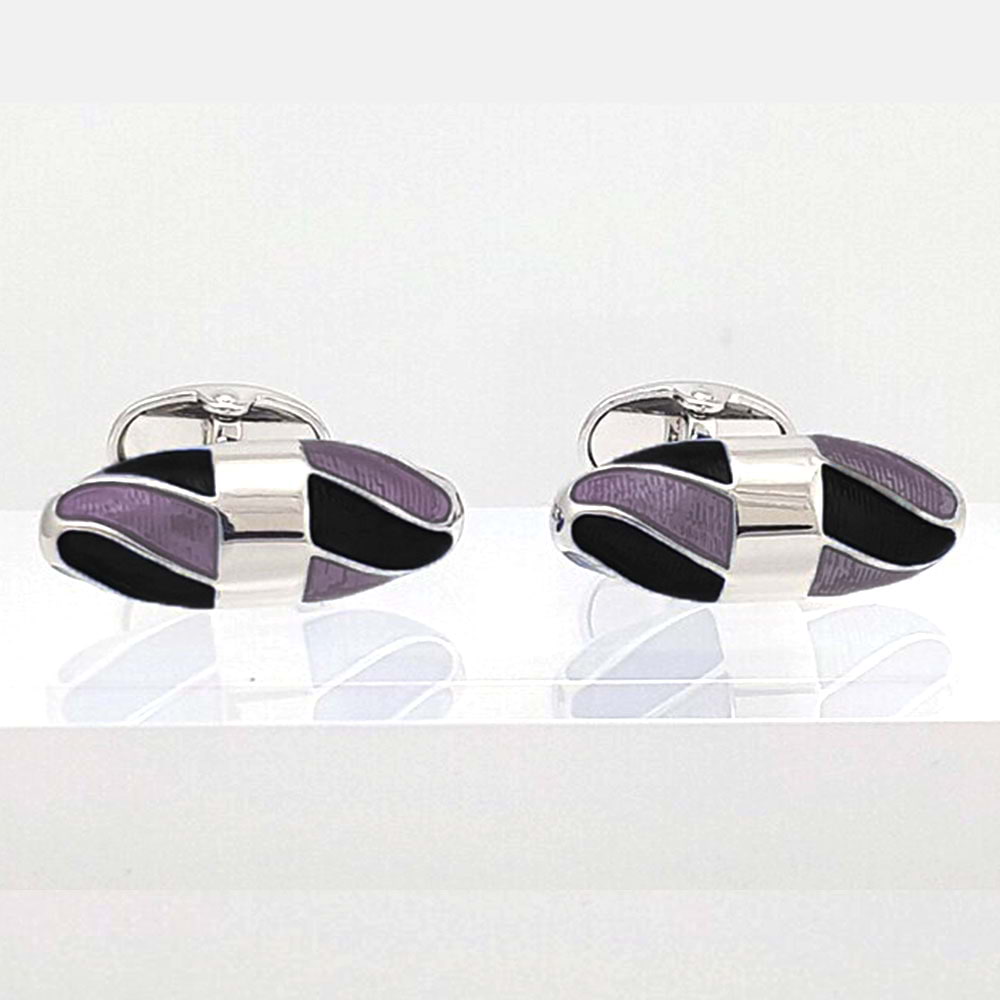 'Purple & Black Twist' Cufflinks