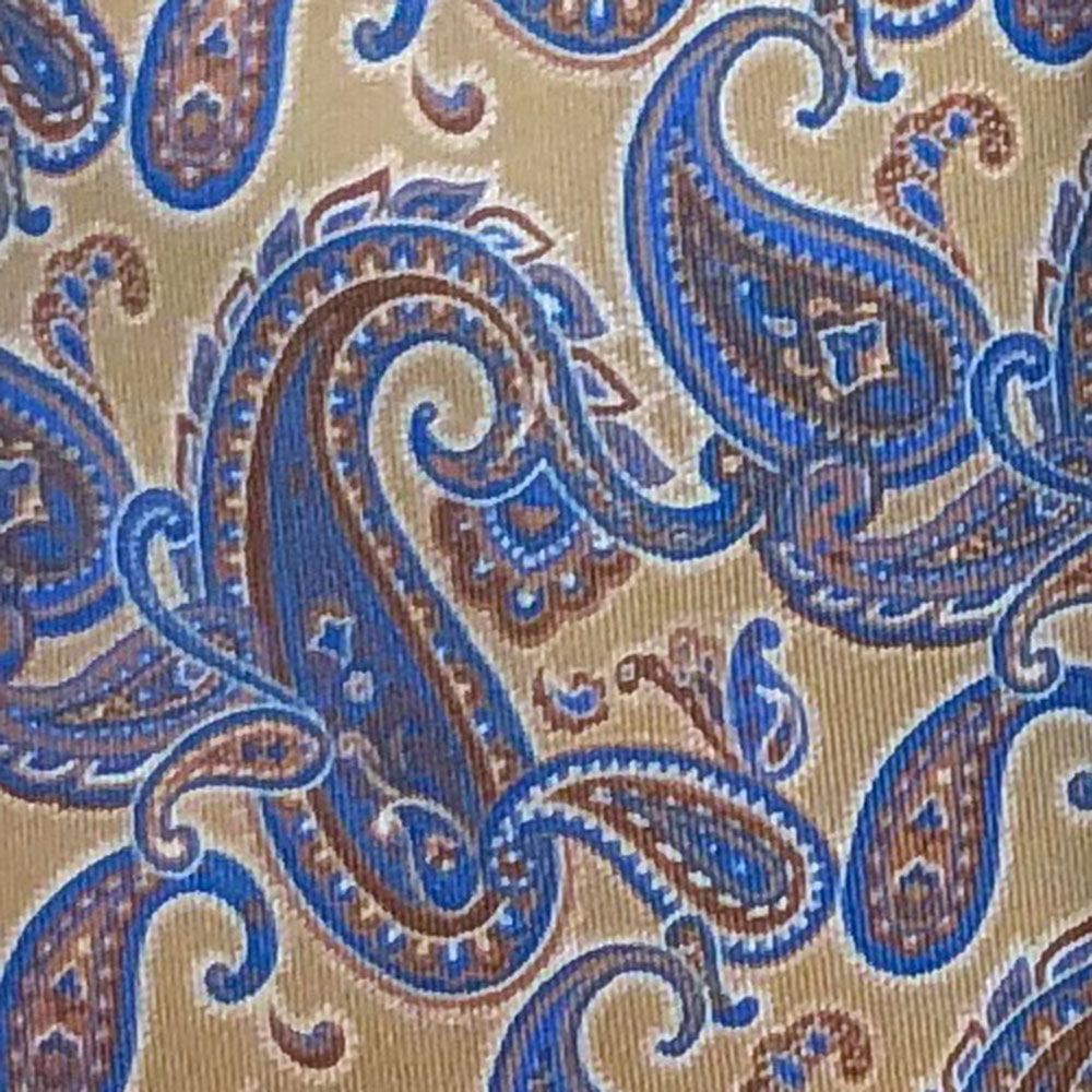 'Blue Paisley on Tan' Tie