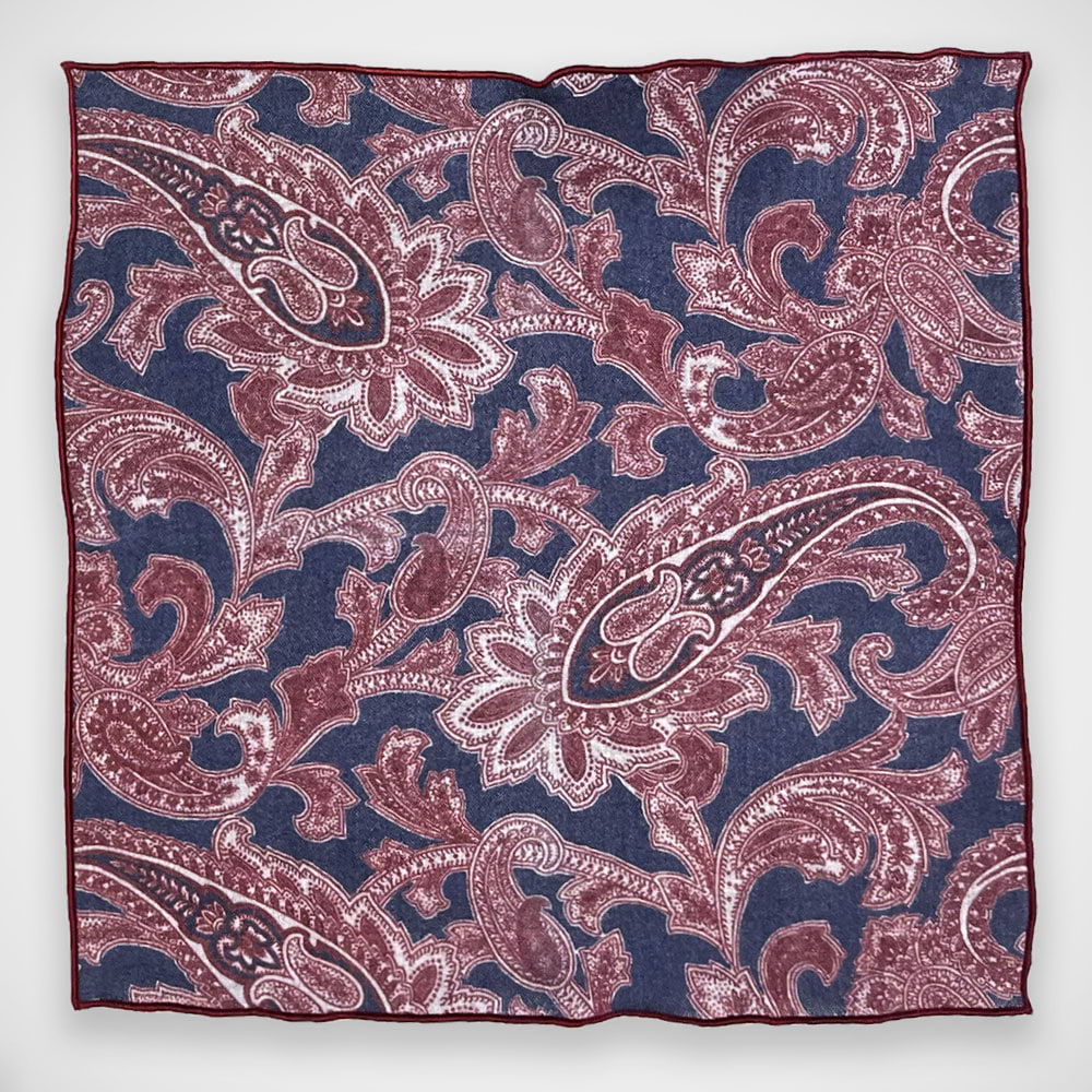 'Wool Paisley' Pocket Square