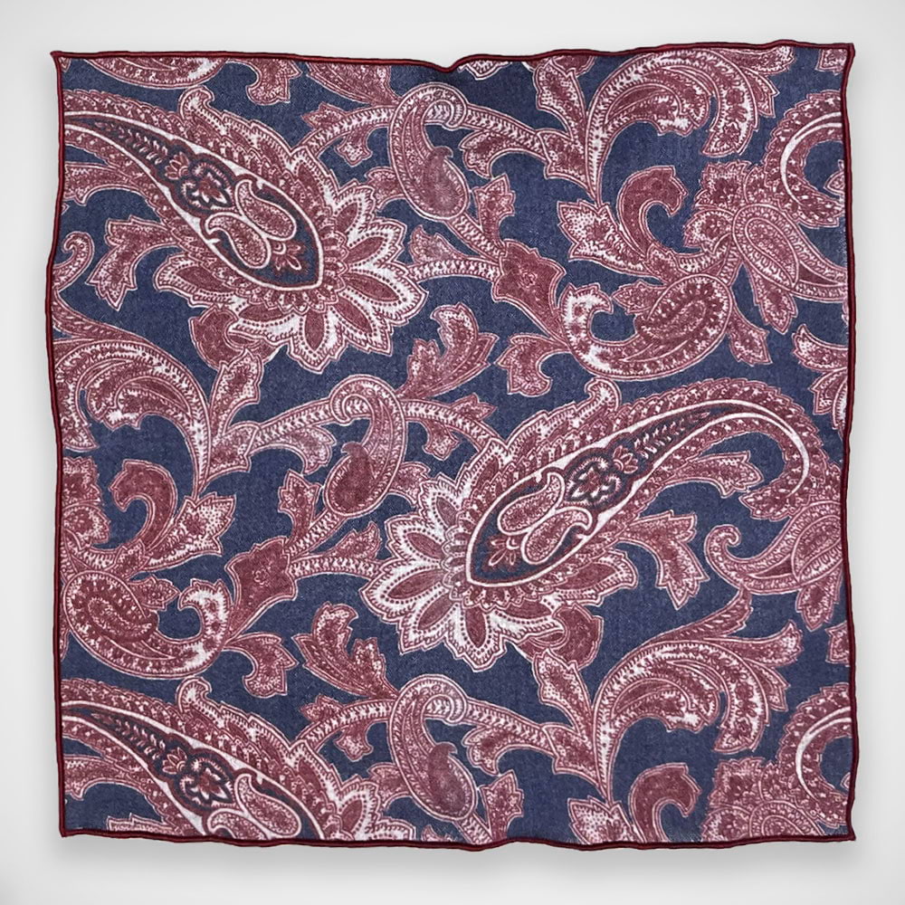 'Wool Paisley' Pocket Square