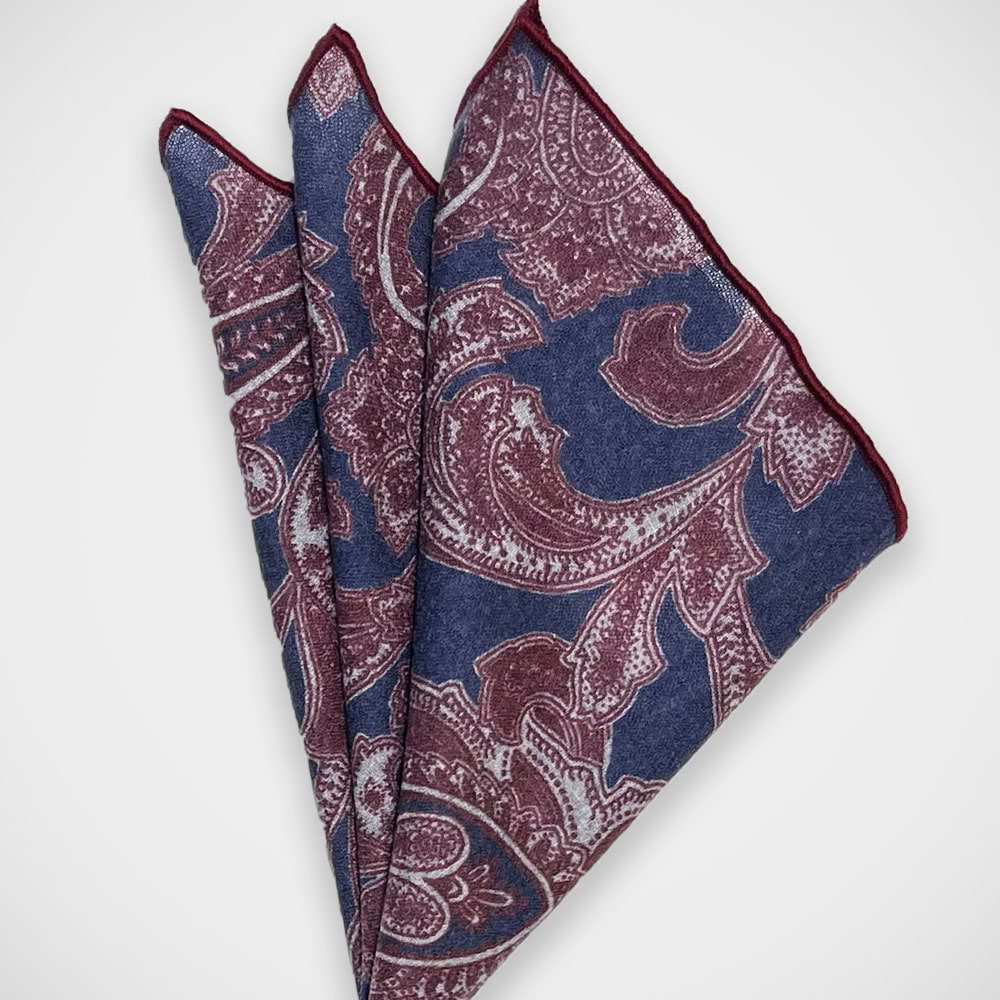 'Wool Paisley' Pocket Square