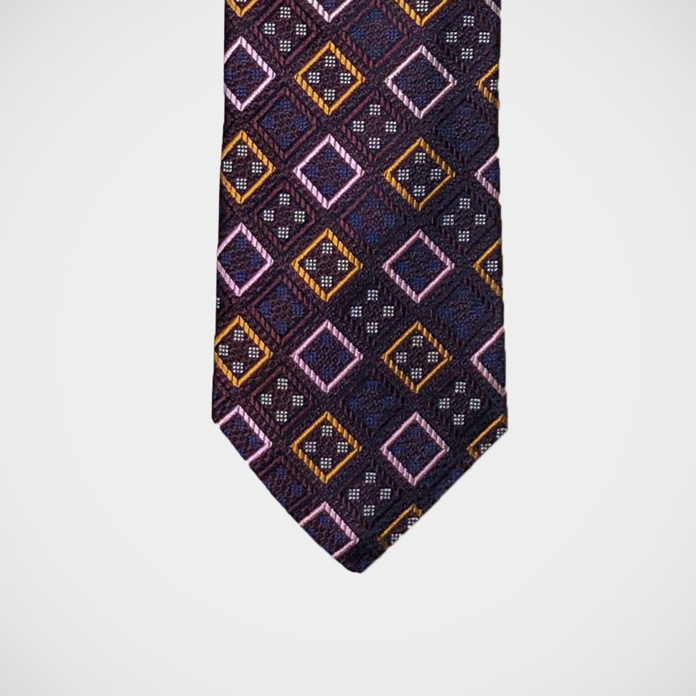 'Woven Diamonds on Burgundy' Tie