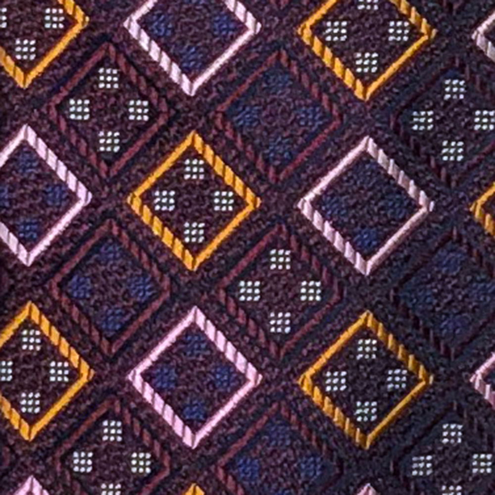 'Woven Diamonds on Burgundy' Tie