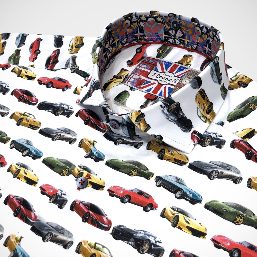 'Colourful Cars' Short Sleeved Sport Shirt