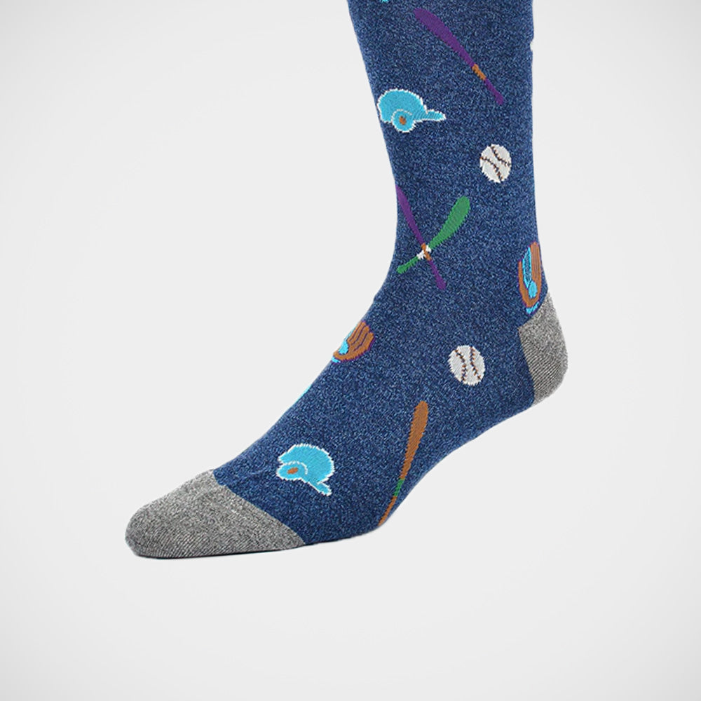 'Baseball on Blue' Socks