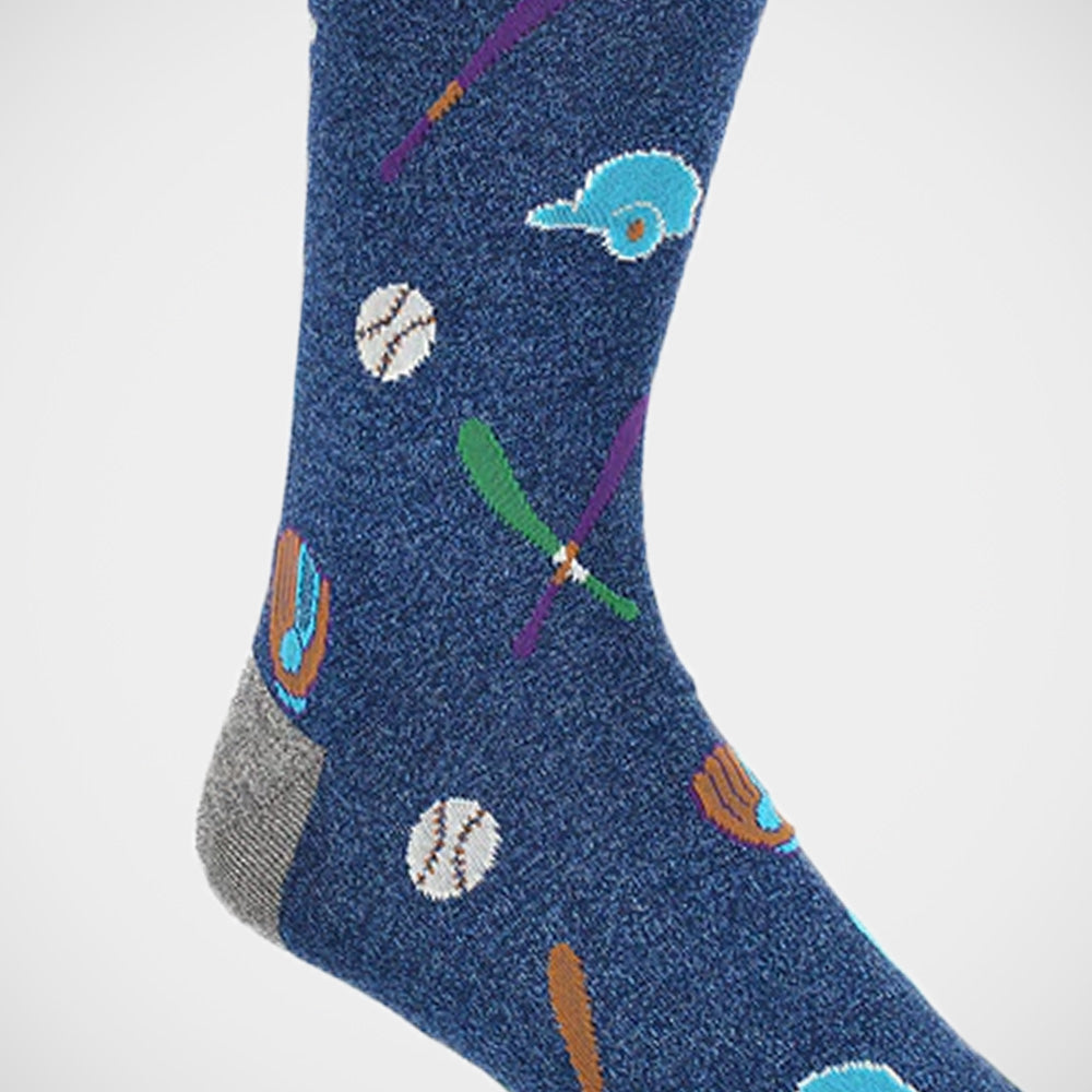 'Baseball on Blue' Socks