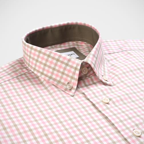 H. Halpern Esq. 'Olive & Pink Check' Button-Down