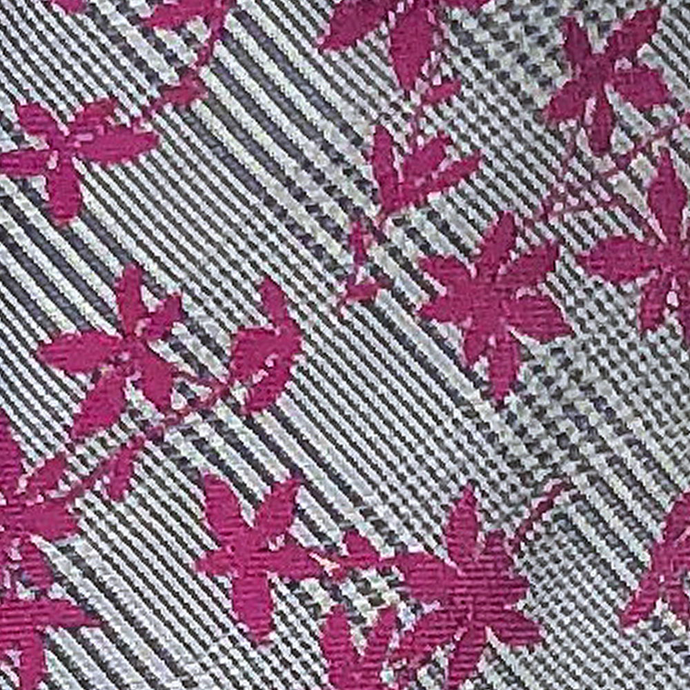'Pink Floral on Glen Check' Tie
