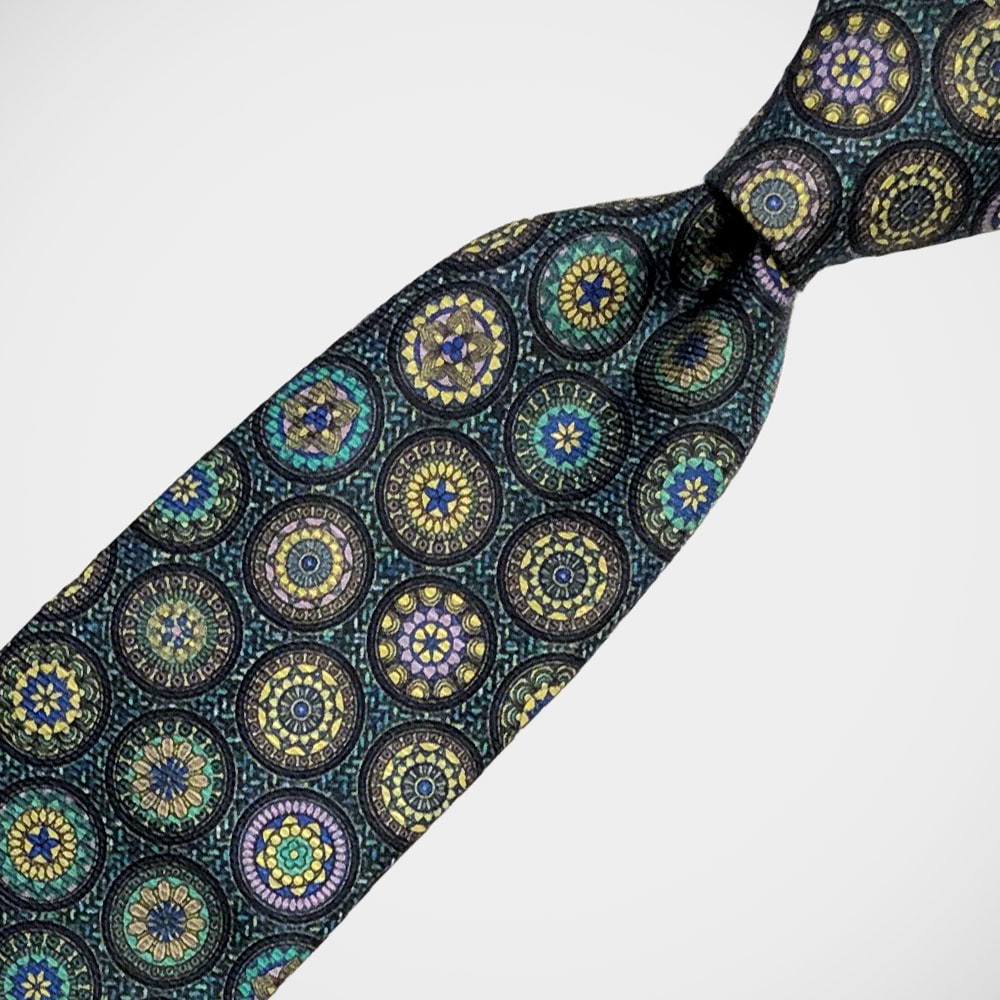 'Medallions on Green' Tie