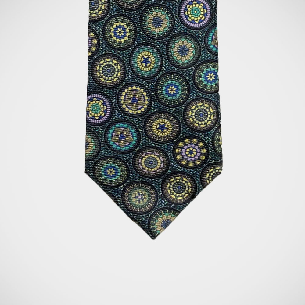 'Medallions on Green' Tie