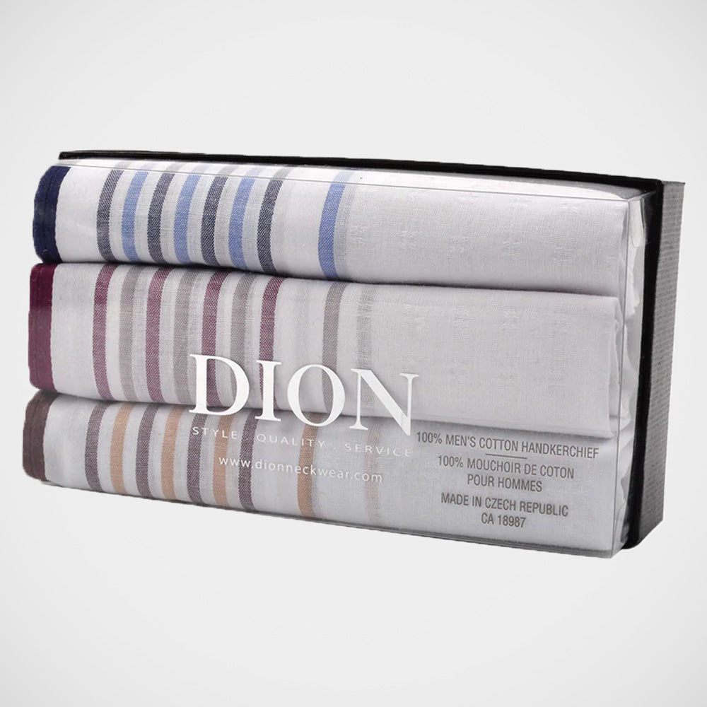 'Striped Cotton 3-Pack' Handkerchiefs
