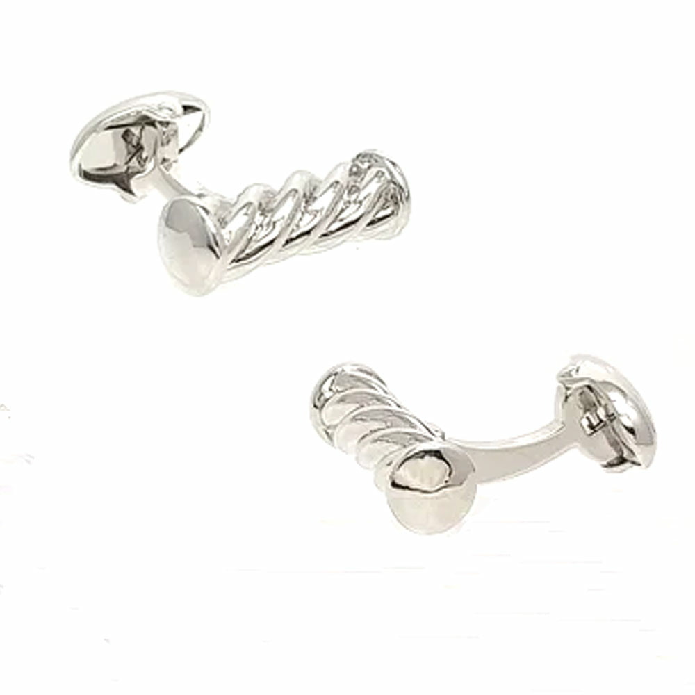 'Silver Twist' Cufflinks