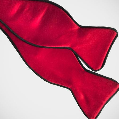 Dion 'Red with Black Piping' Tie-yourself Bowtie 2