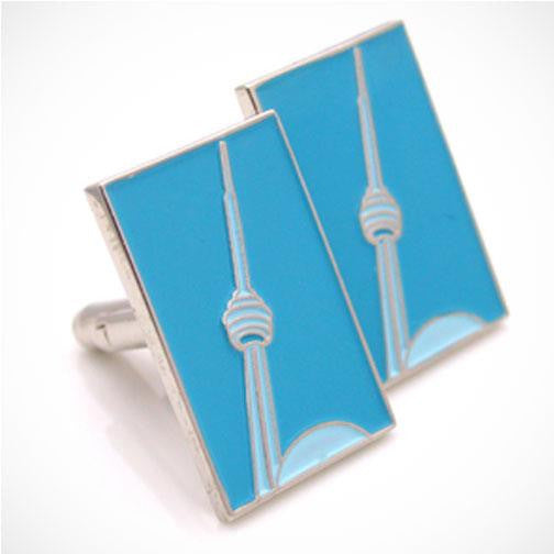 H. Halpern Esq. 'CN Tower-blue' Canadian Cufflinks
