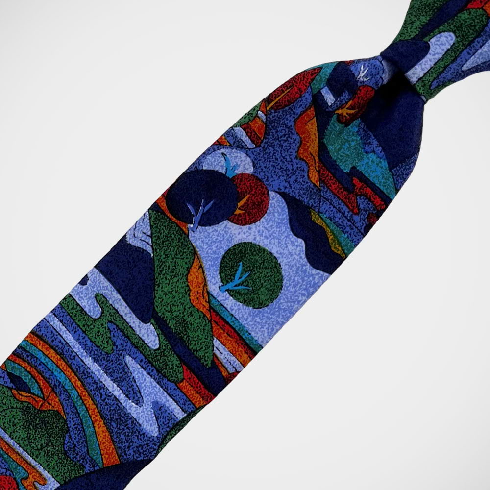 'Stylized Landscape in Blue' Tie
