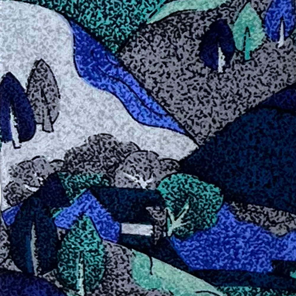 'Stylized Landscape in Grey' Tie